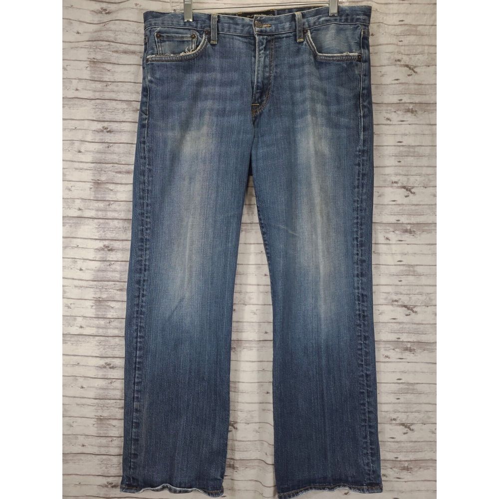 Vintage Lucky Brand Jeans Men 34 Blue Straight Mid Rise Cotton Denim